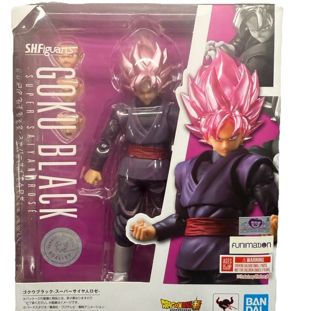 Goku Black Super Saiyan Rose Action Figure - Pink and Black SH